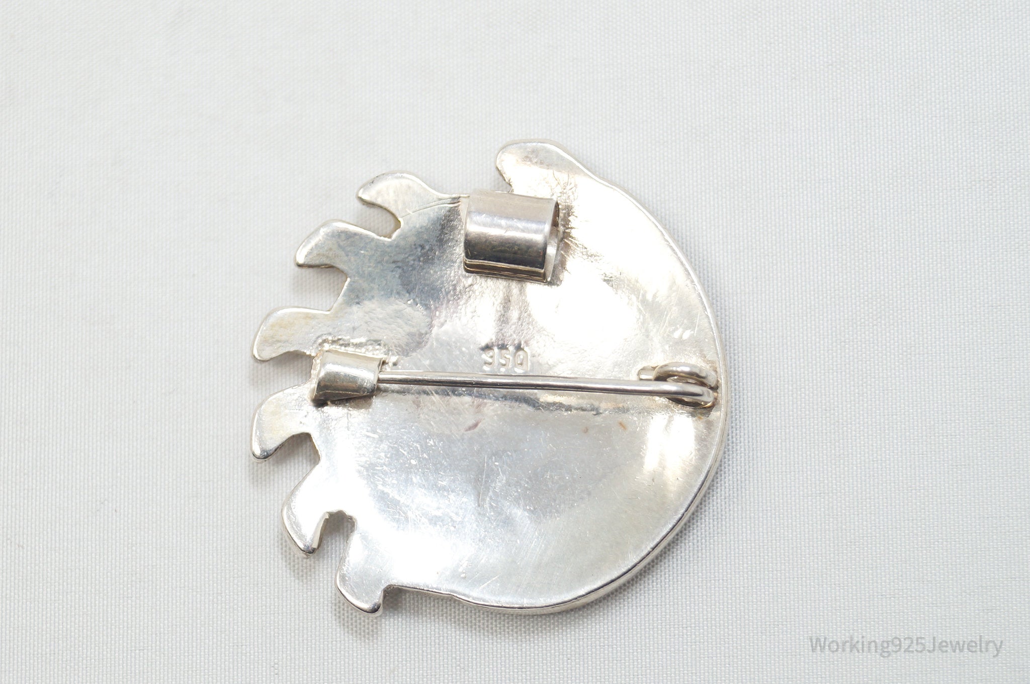 Vtg Large Handmade Mexico Sun Moon 950 Silver Southwestern Brooch Pendant | Jewelry > Necklaces > Pendants | Wiccan Center