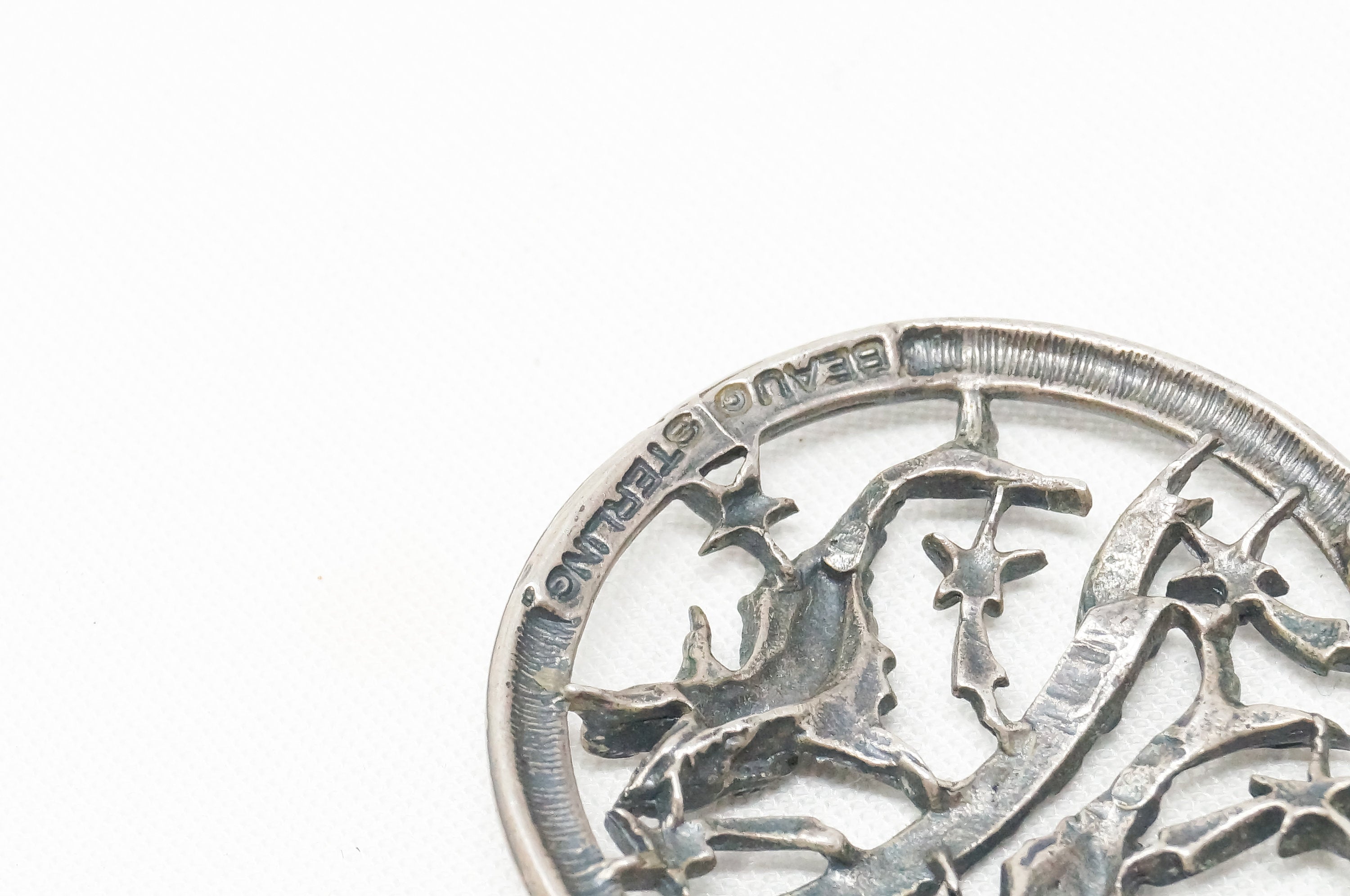 Vintage Designer Beau Abstract Astrology Pisces Sterling Silver Necklace Pendant | Jewelry > Necklaces > Pendants | Wiccan Center