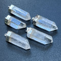 Quartz Crystal Point Pendant (Silver Plated) Gemstone Jewelry Necklace Charm Supply | Craft Supplies & Tools > Beads, Gems & Cabochons > Charms & Pendants > Pendants | Wiccan Center