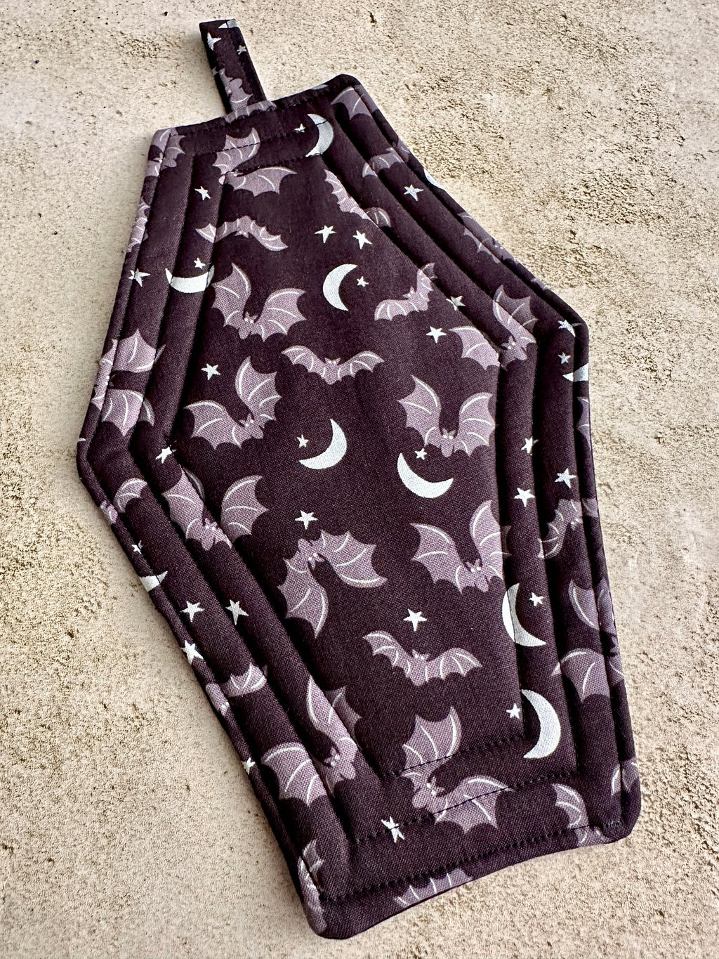 Coffin Pot Holder - Bats & Moons