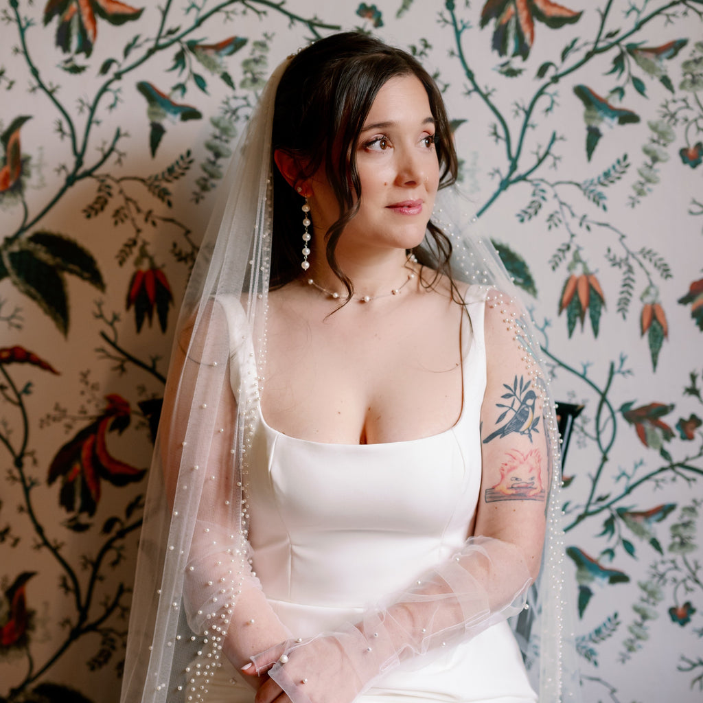 The Jillian Pearl Spacer Necklace with Optional Back Drop