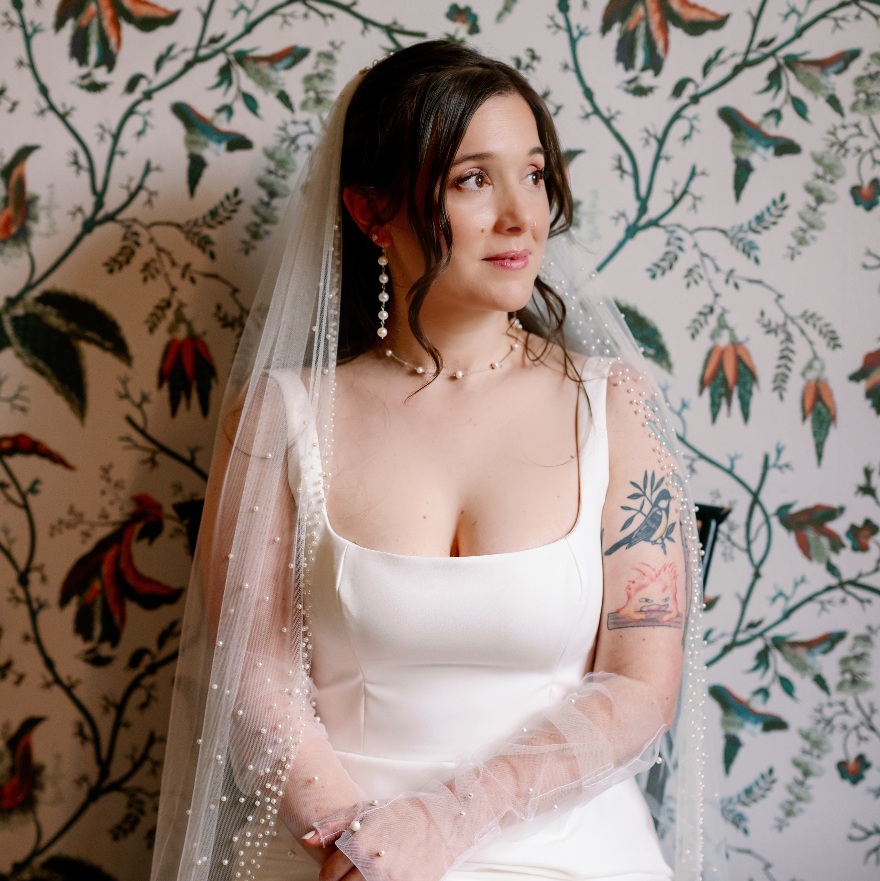 The Jillian Pearl Spacer Necklace with Optional Back Drop