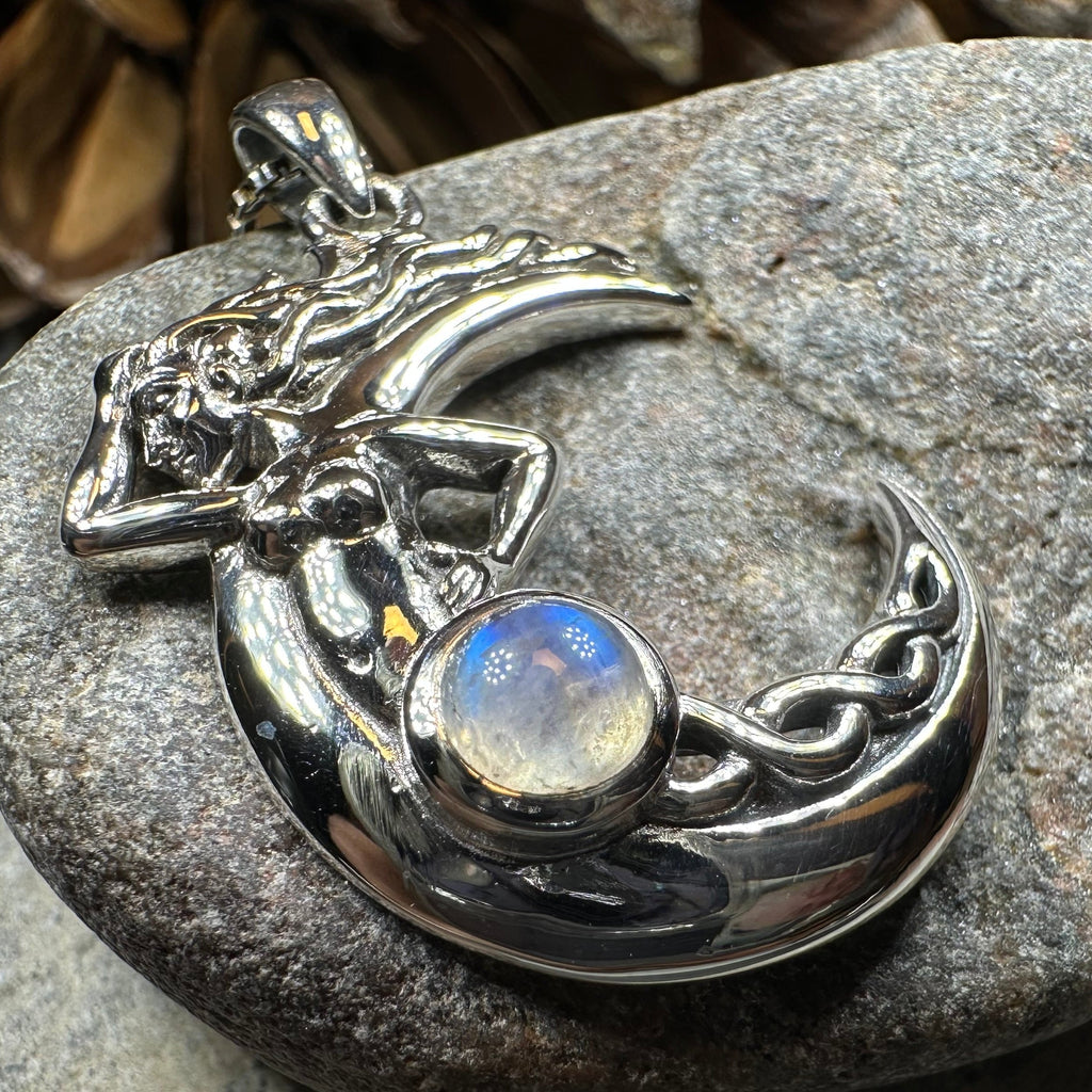 Gealach Moon Goddess Necklace with Moonstone | Pendant | Wiccan Center