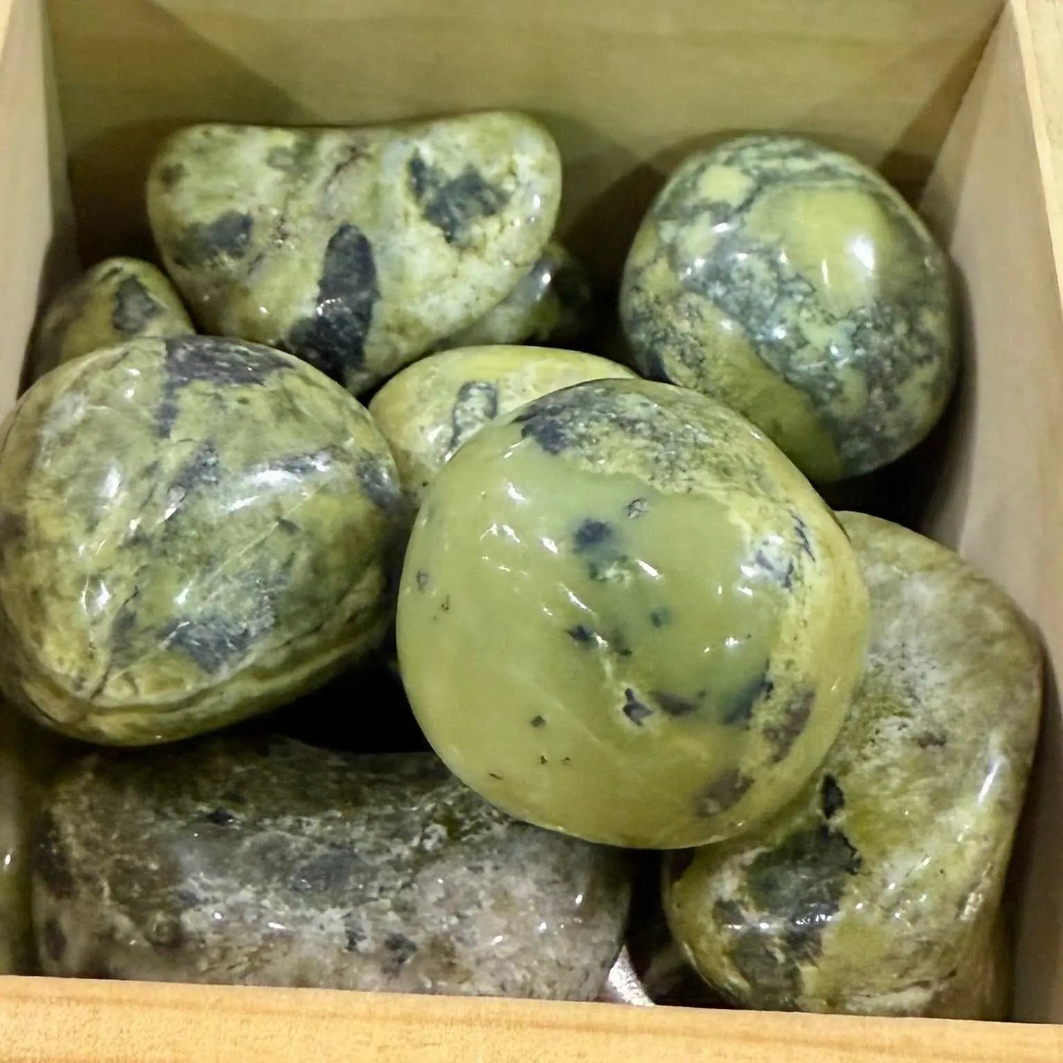 Serpentine (Nephrite Jade) Tumbled Pocket Stone | Tumbled Stones | Wiccan Center