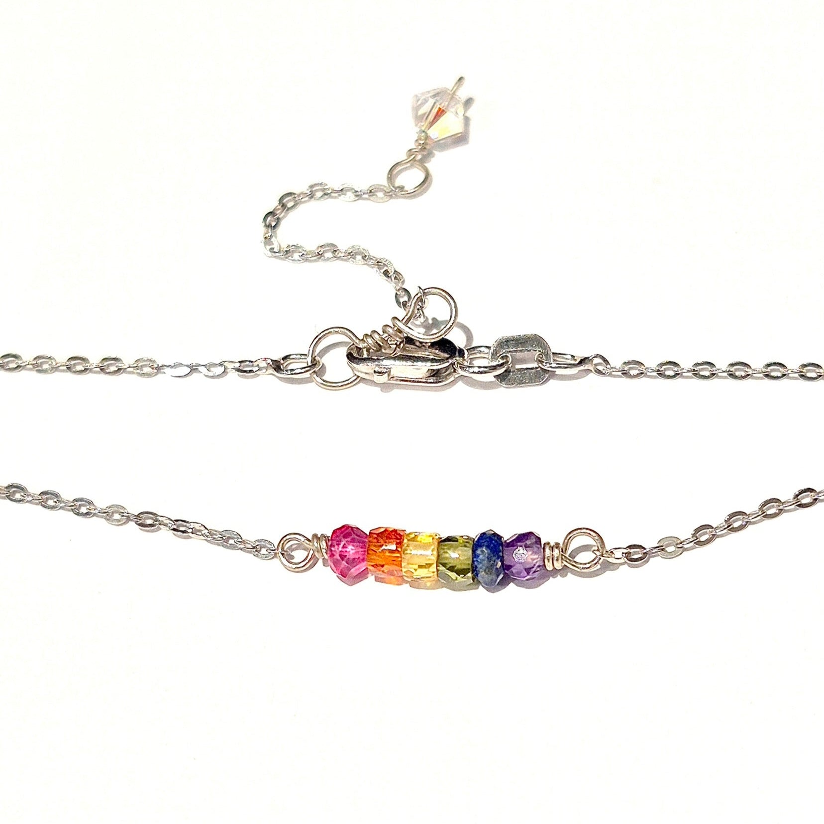 Chakra Crystal Necklace with Swarovski Clasp