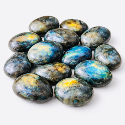 5 lb Labradorite Palm Stone Bulk Lot – Handpicked Polished Stones (No Selection) | | Wiccan Center