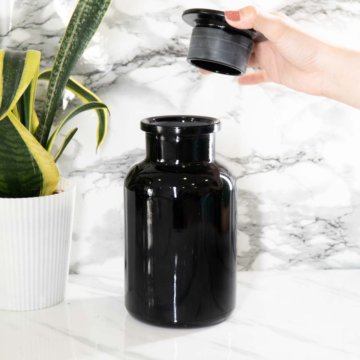 1 Liter Glass-on-Glass Apothecary Jar | Glass Jars | Wiccan Center