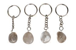 Smokey Quartz Key Chain, Gemstone Keychain Crystal Key Ring (Purification and Grounding) | Stone Carvings | Wiccan Center