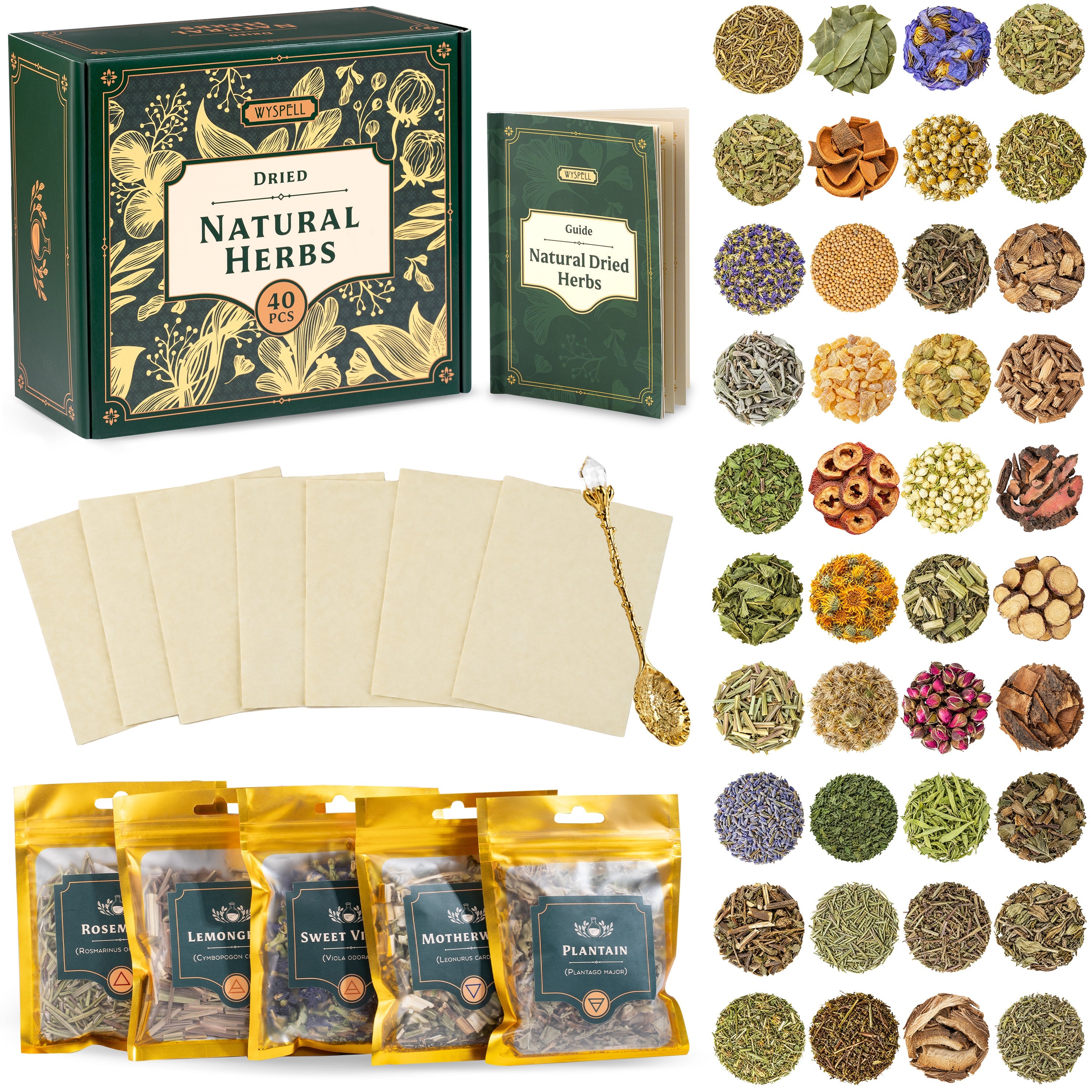 40 PCS de Hierbas Secas