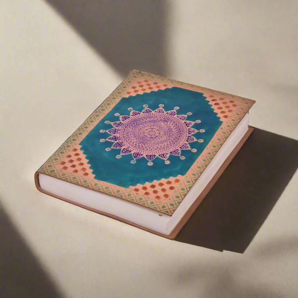 Hand-Dyed Mandala Leather Journal | Journal | Wiccan Center