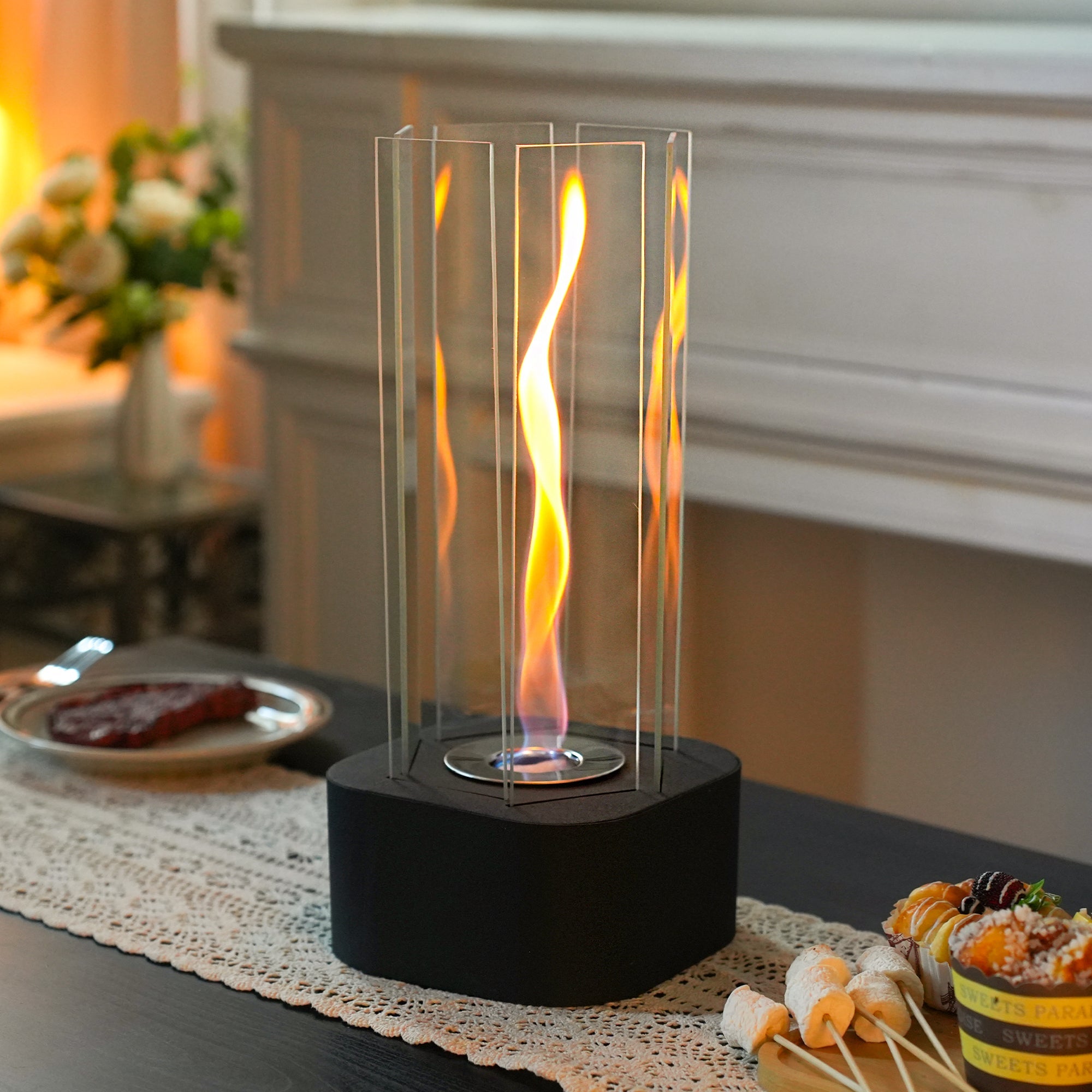 Hexagonal Clean-Burning Fuel Vented-Free Fireplace | | Wiccan Center