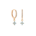 Periwinkle Peony Huggie Earrings