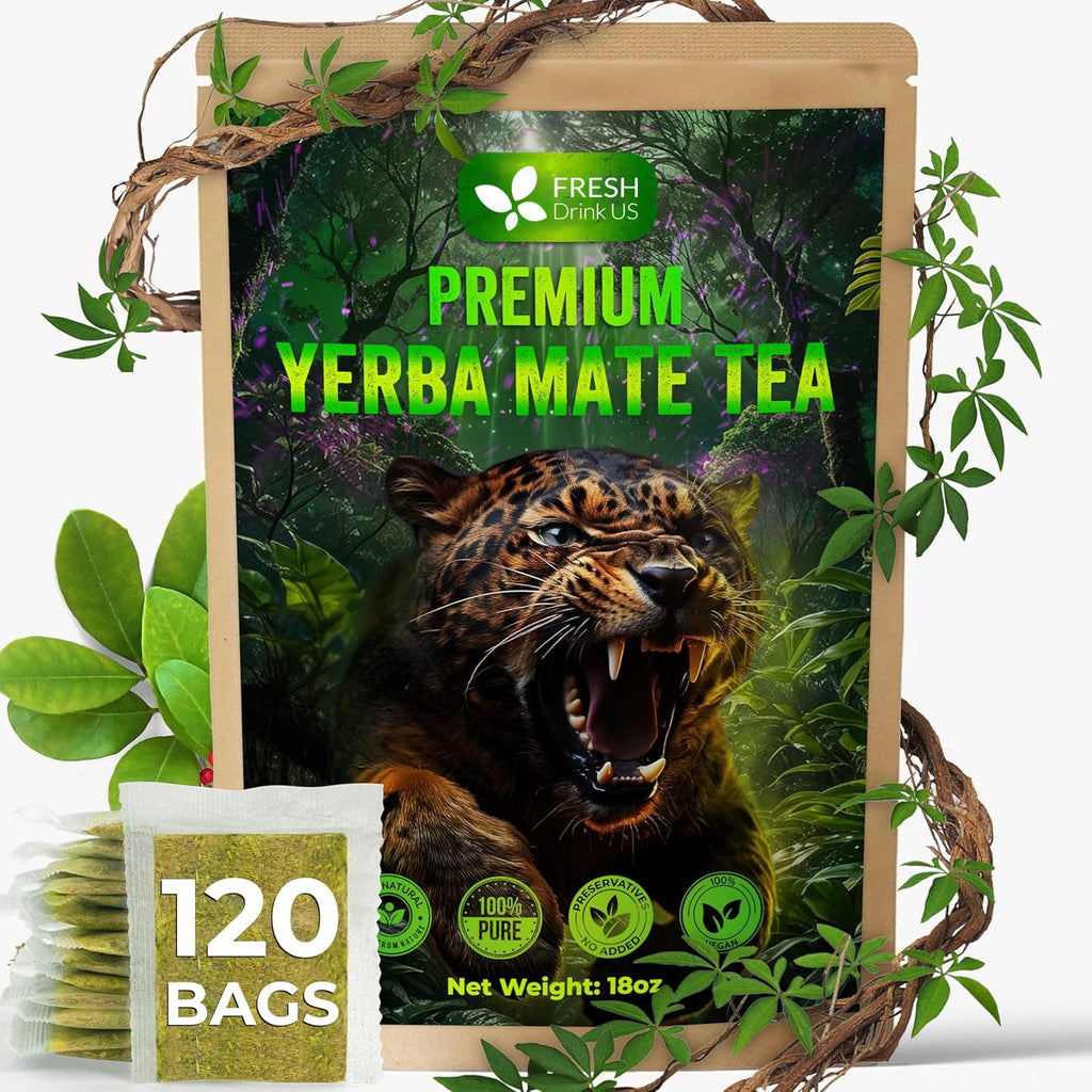 Yerba Mate Tea Bags, Hi-Caffeine, Unsmoked Yerba Mate Tea Bags, Super-Green Yerba Mate, No Dust | Tea | Wiccan Center