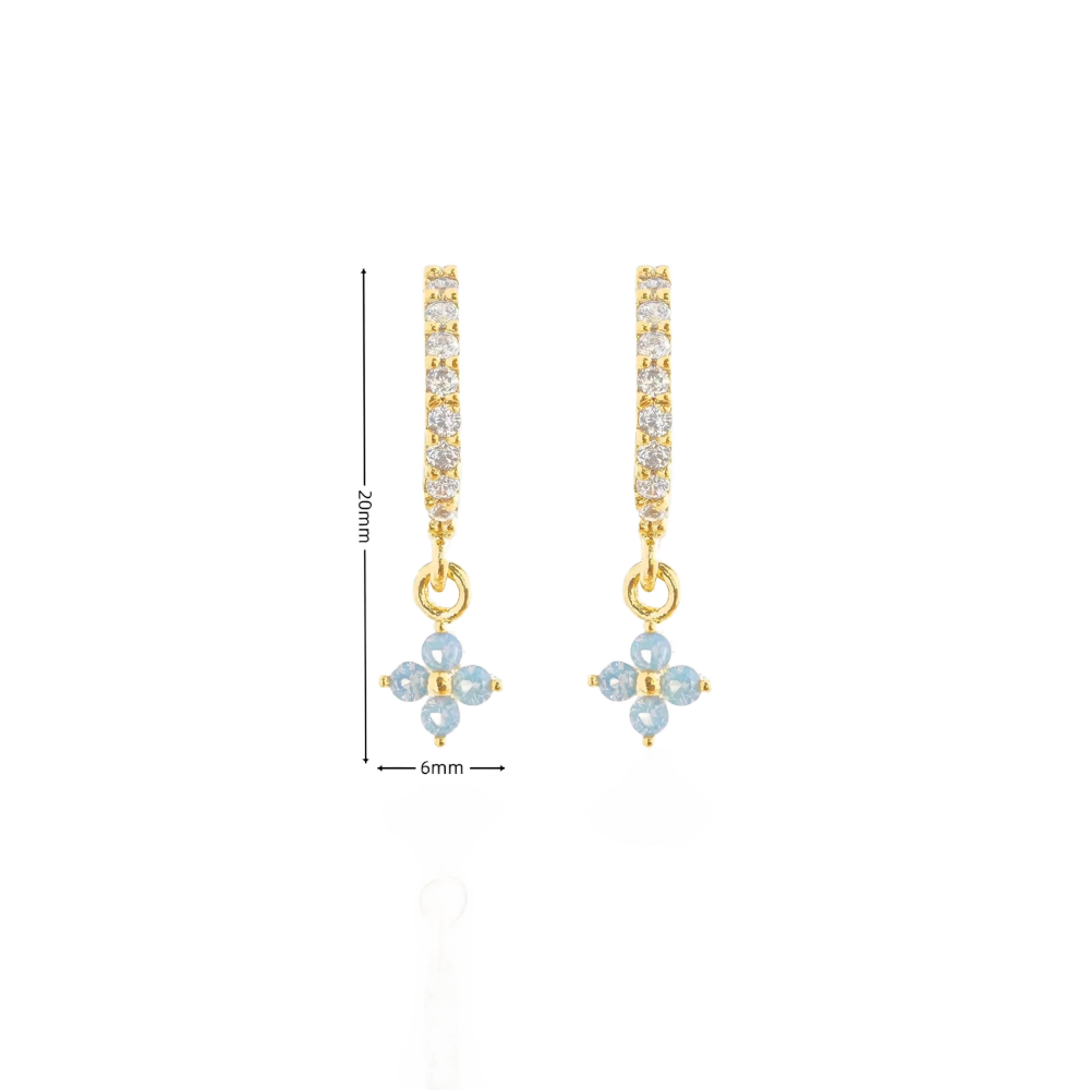 Periwinkle Peony Huggie Earrings