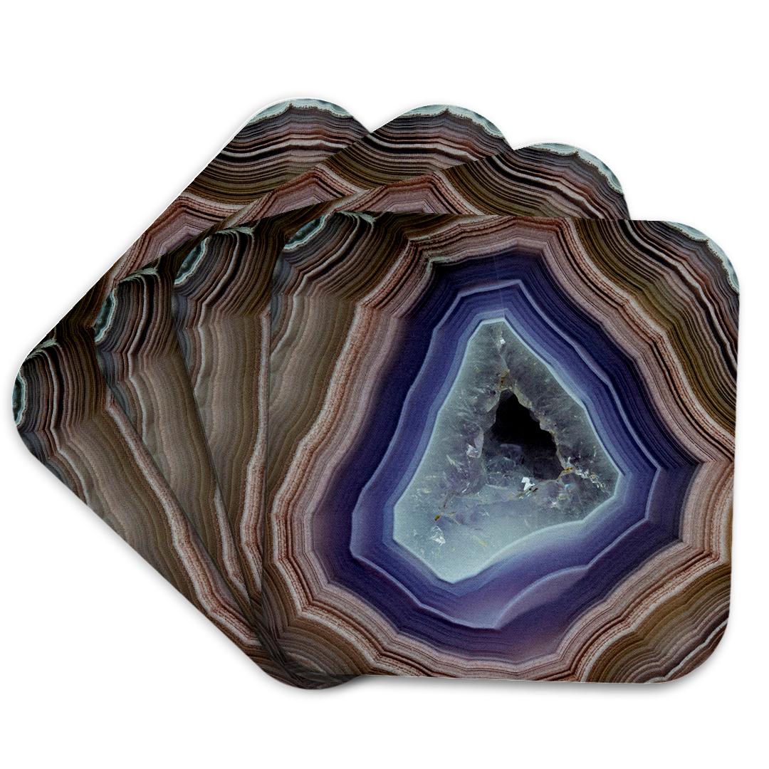 3dRose Danita Delimont - Rocks - Laguna Banded Agate, Quartzsite, Purple and Brown - Coasters (CST_229586)