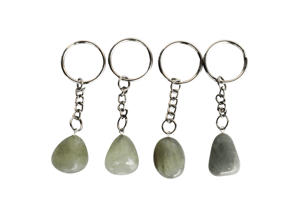 Green Aventurine Key Chain, Gemstone Keychain Crystal Key Ring (Attraction and Cleansing) | Stone Carvings | Wiccan Center
