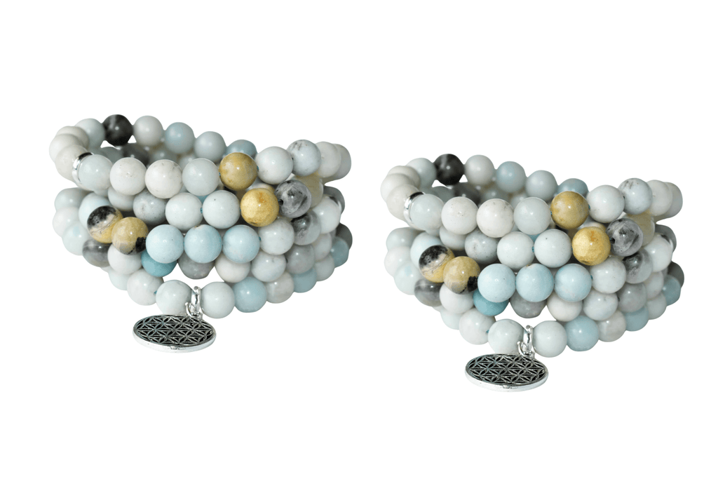 Multi Amazonite Beads Mala Bracelet, 108 Prayer Beads Necklace (Good luck and Fortune) | Bracelets | Wiccan Center
