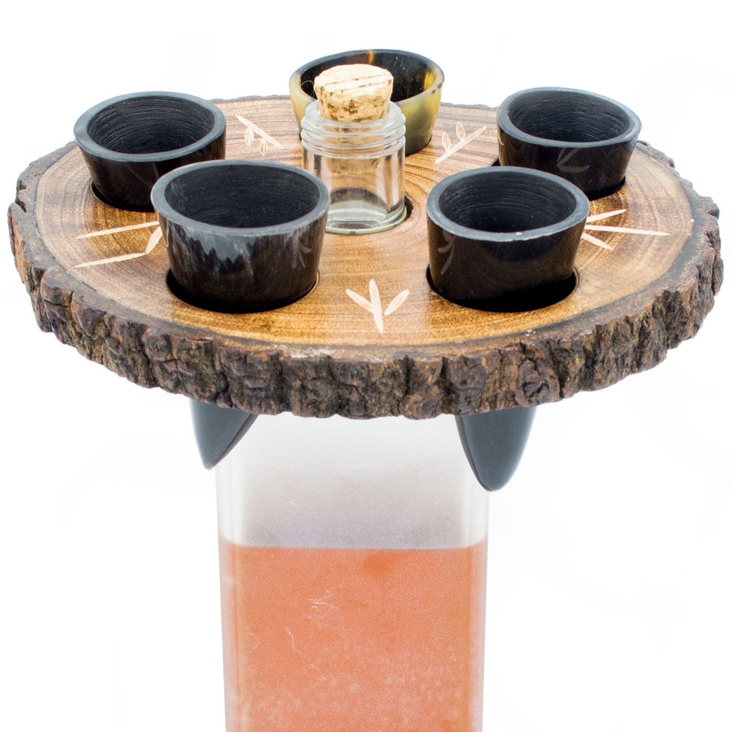 Viking Shot Glass Set – Ox Horn Shots with Rune Tray