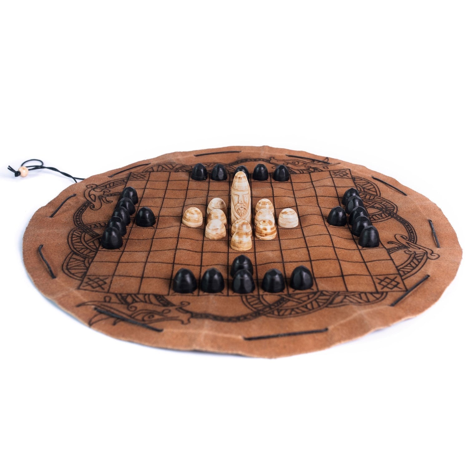 Hnefatafl Travel Set – Leather Board & Pieces | Home & Decor | Wiccan Center