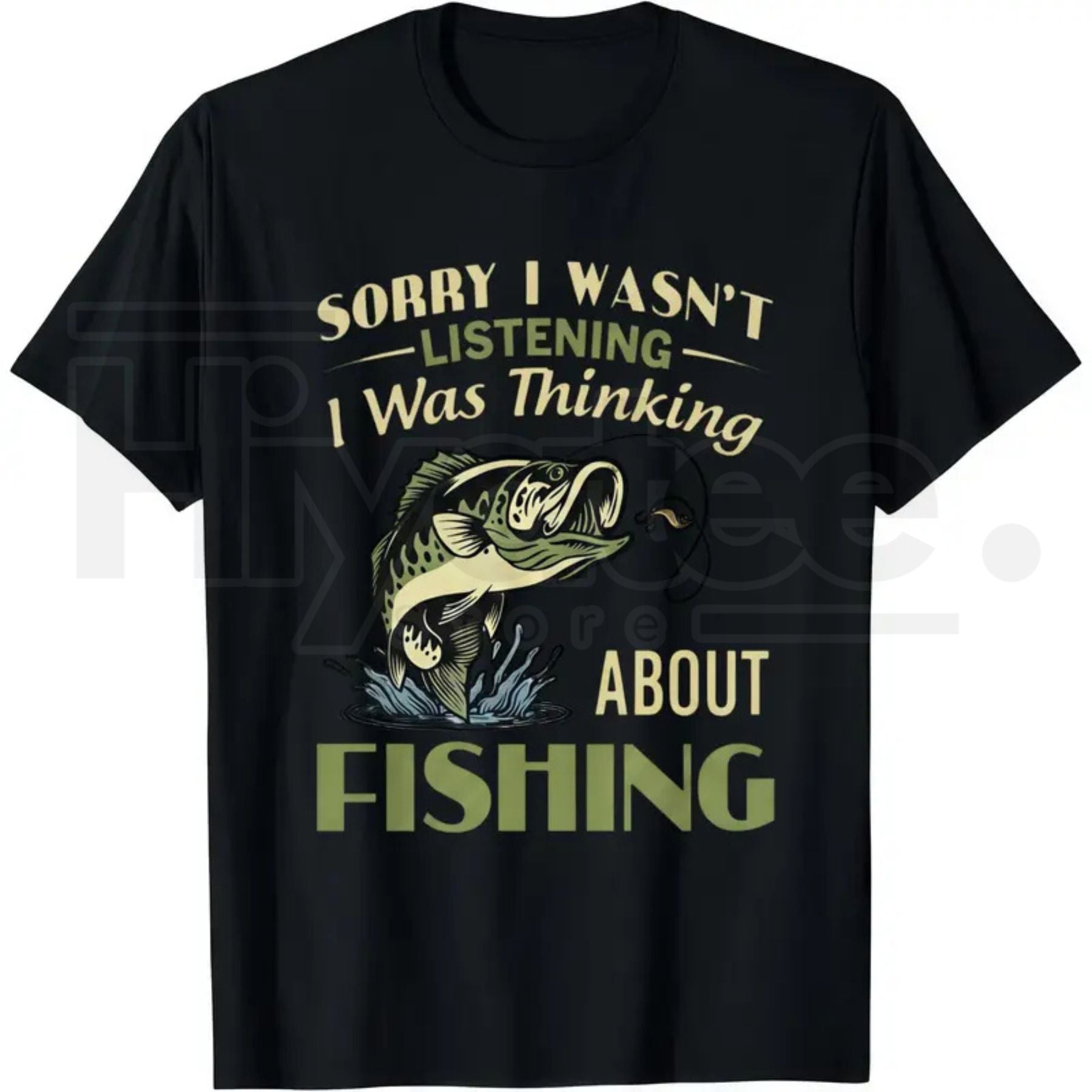 "Sorry I Wasn't Listening" – Funny Vintage Bass Fishing Unisex Top | T-Shirt | Wiccan Center
