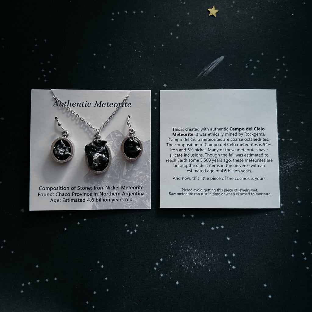 Night Sky Ring with Raw Meteorite | Ring | Wiccan Center