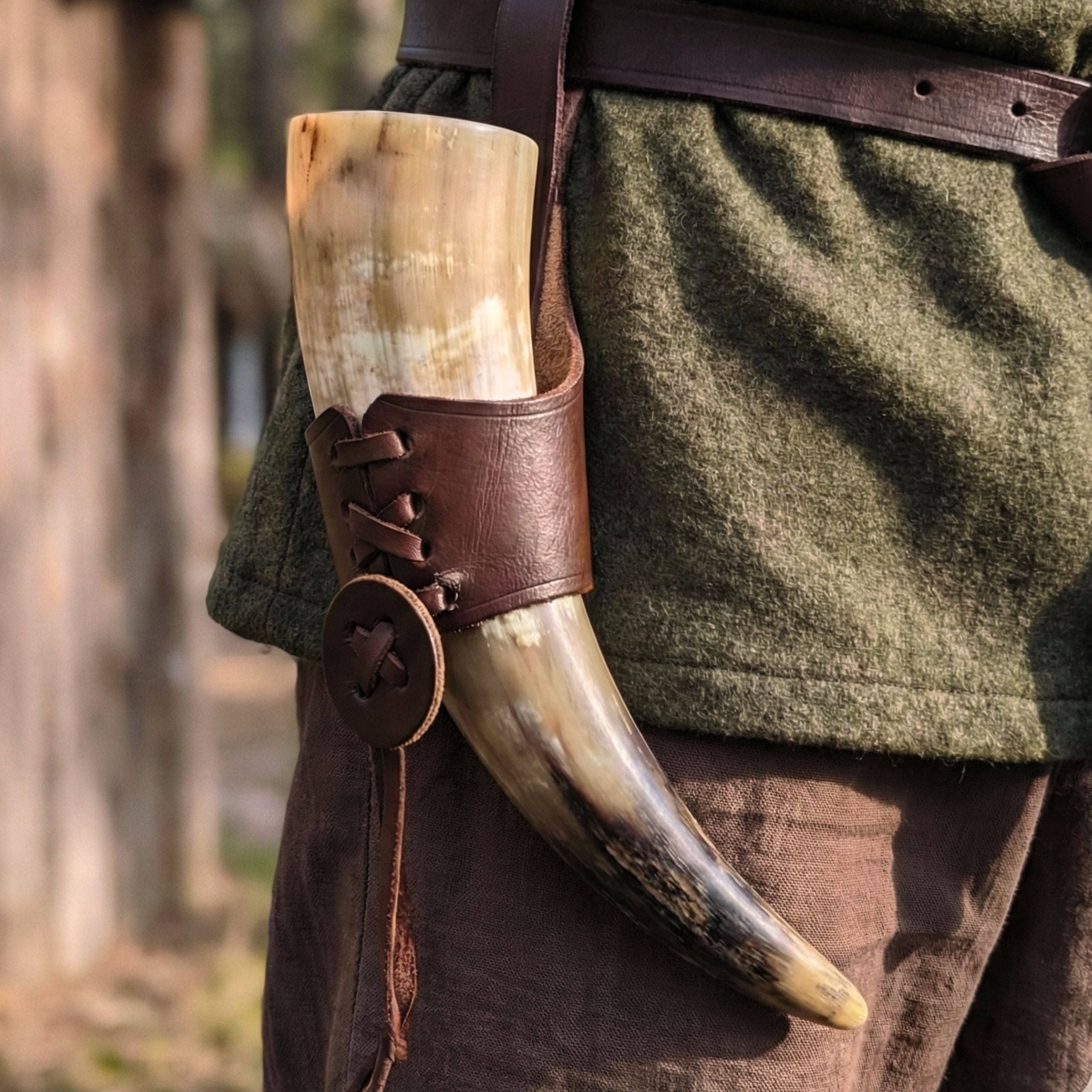 Leather Drinking Horn Holster – Viking Belt Frog