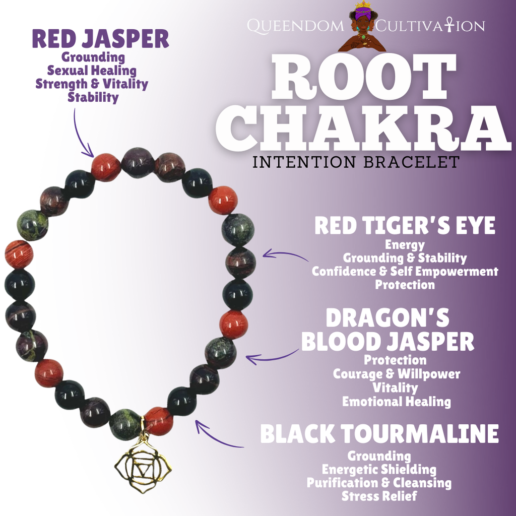 Root Chakra Stretch Bracelet (8mm) | Beaded Stretch Bracelet | Wiccan Center