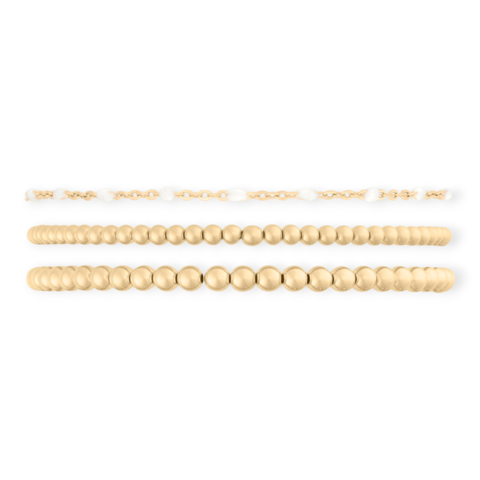 white daisy + juno bracelet triple stack (3+4mm) | | Wiccan Center