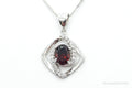 Garnet Cubic Zirconia Sterling Silver Necklace | Jewelry > Necklaces > Pendants | Wiccan Center