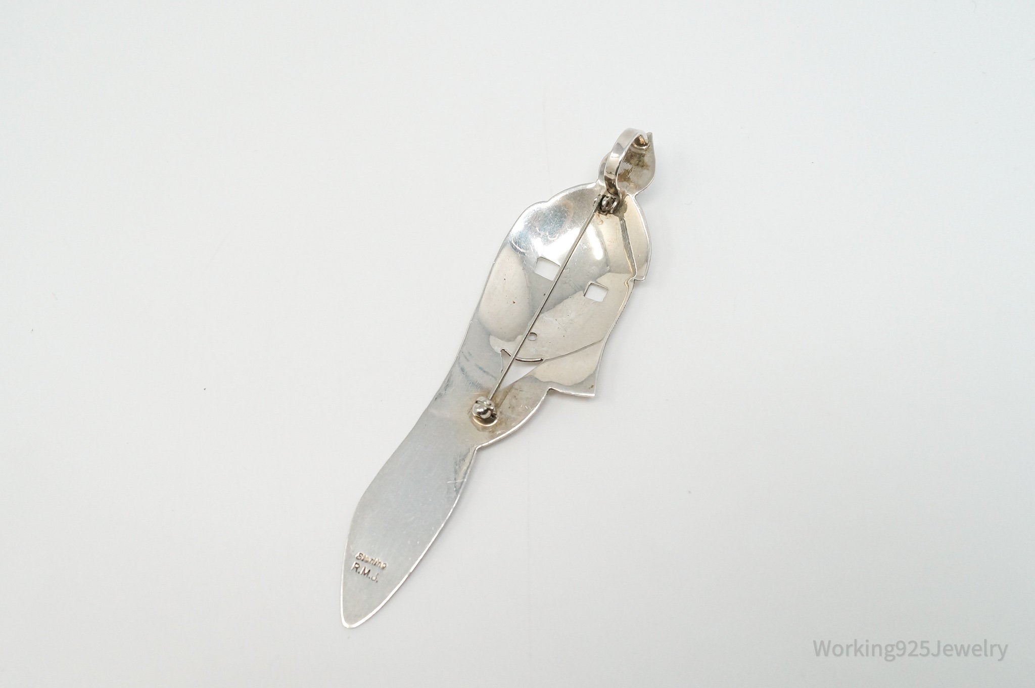 Vintage Native American RMJ Handmade Sterling Silver Brooch Pendant | Jewelry > Necklaces > Pendants | Wiccan Center
