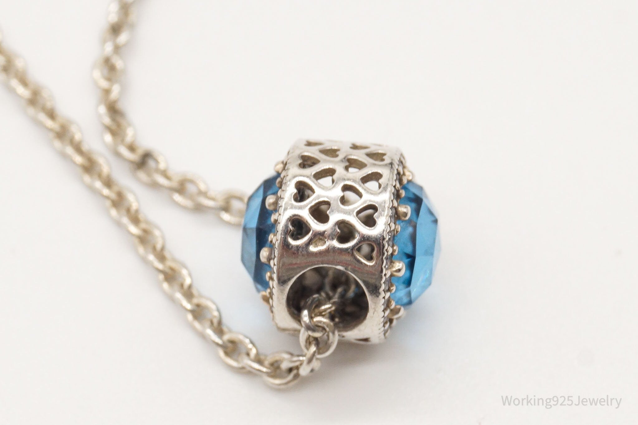 Pandora Blue Crystal Cubic Zirconia Sterling Silver Necklace | Jewelry > Necklaces > Pendants | Wiccan Center