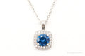 Designer Ryze Blue & White Cubic Zirconia Sterling Silver Necklace | Jewelry > Necklaces > Pendants | Wiccan Center