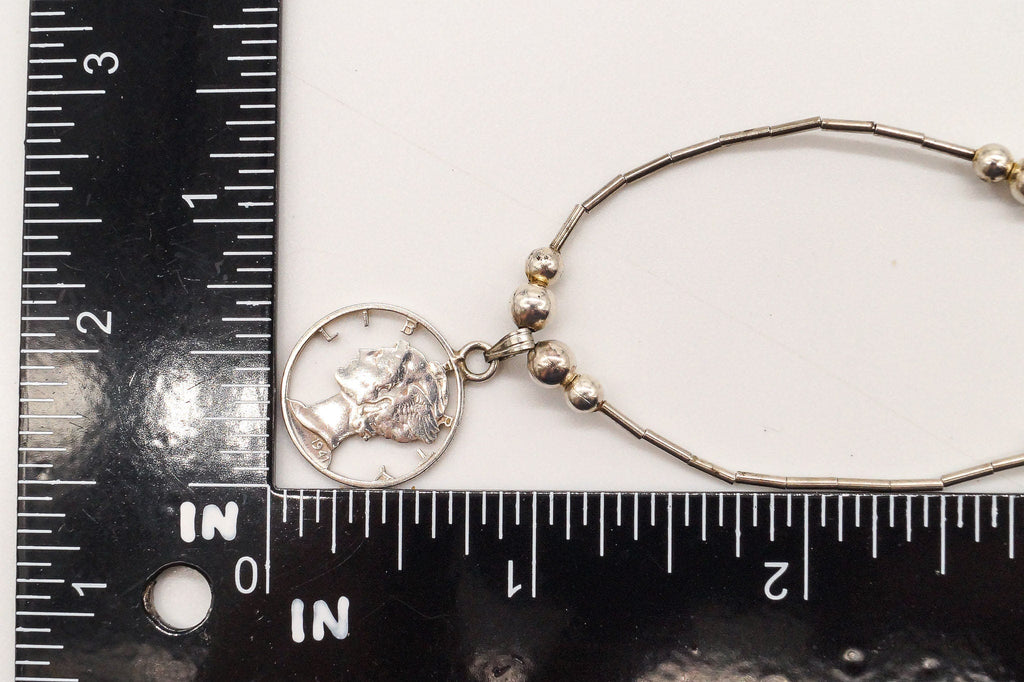 Vintage 1941 Mercury Dime Coin Cut Out Pendant Silver Necklace | Jewelry > Necklaces > Pendants | Wiccan Center