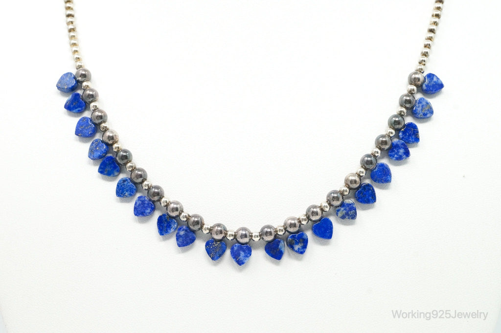 Vintage Native American QT Lapis Lazuli Bead Sterling Silver Necklace | Jewelry > Necklaces | Wiccan Center