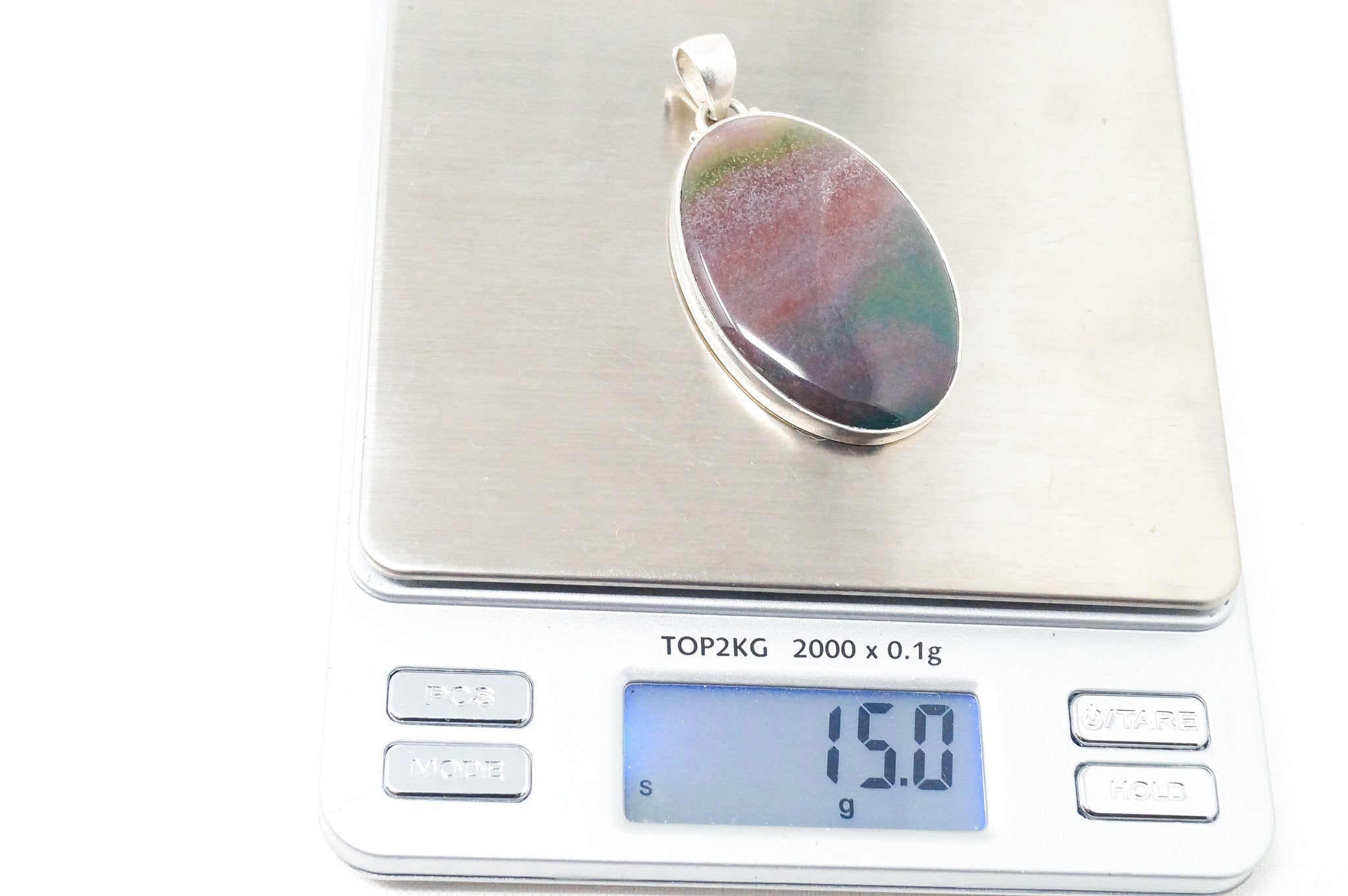 Large Vintage Fluorite Southwest Sterling Silver Necklace Pendant | Jewelry > Necklaces > Pendants | Wiccan Center