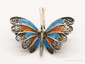 Vintage Butterfly Enamel Gold Wash 800 Silver Filigree Pin Brooch | Jewelry > Brooches, Pins & Clips | Wiccan Center