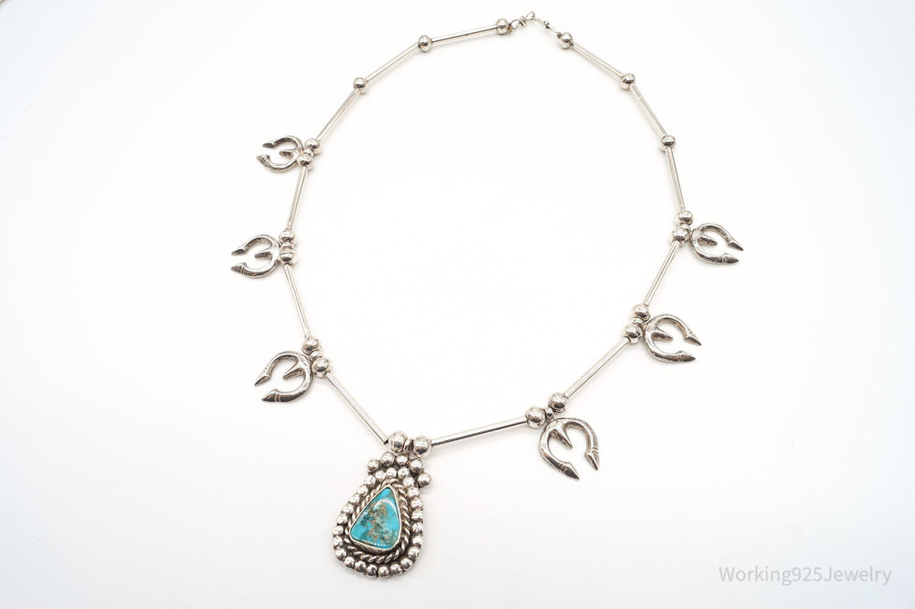 Vintage Native American Turquoise Silver Necklace | Jewelry > Necklaces > Pendants | Wiccan Center