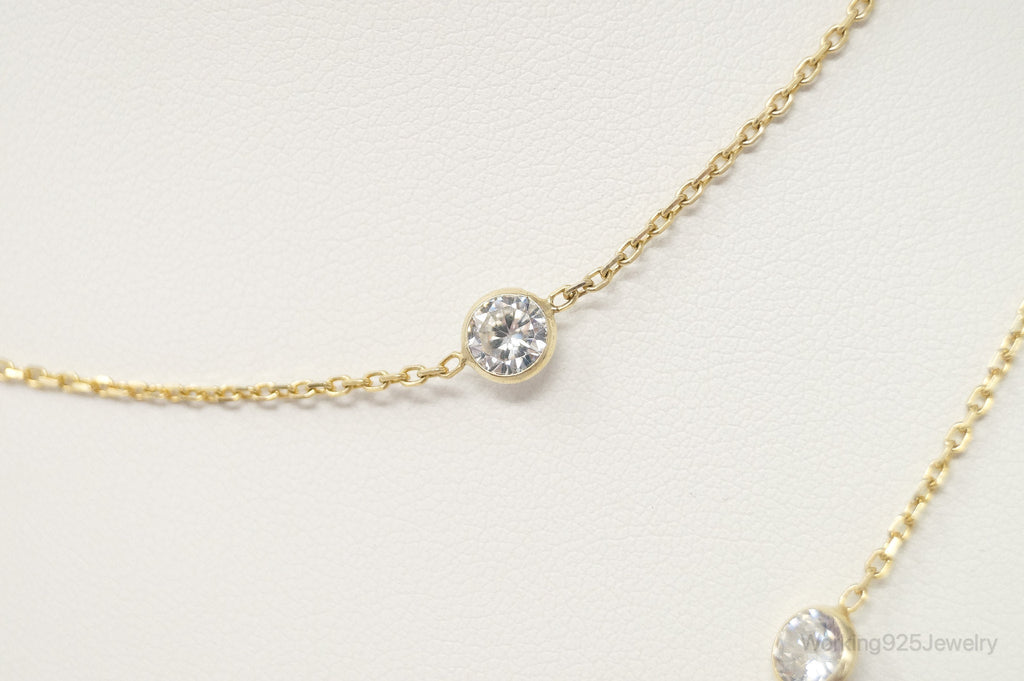 Vintage Gold Vermeil Cubic Zirconia Sterling Silver Necklace | Jewelry > Necklaces > Pendants | Wiccan Center