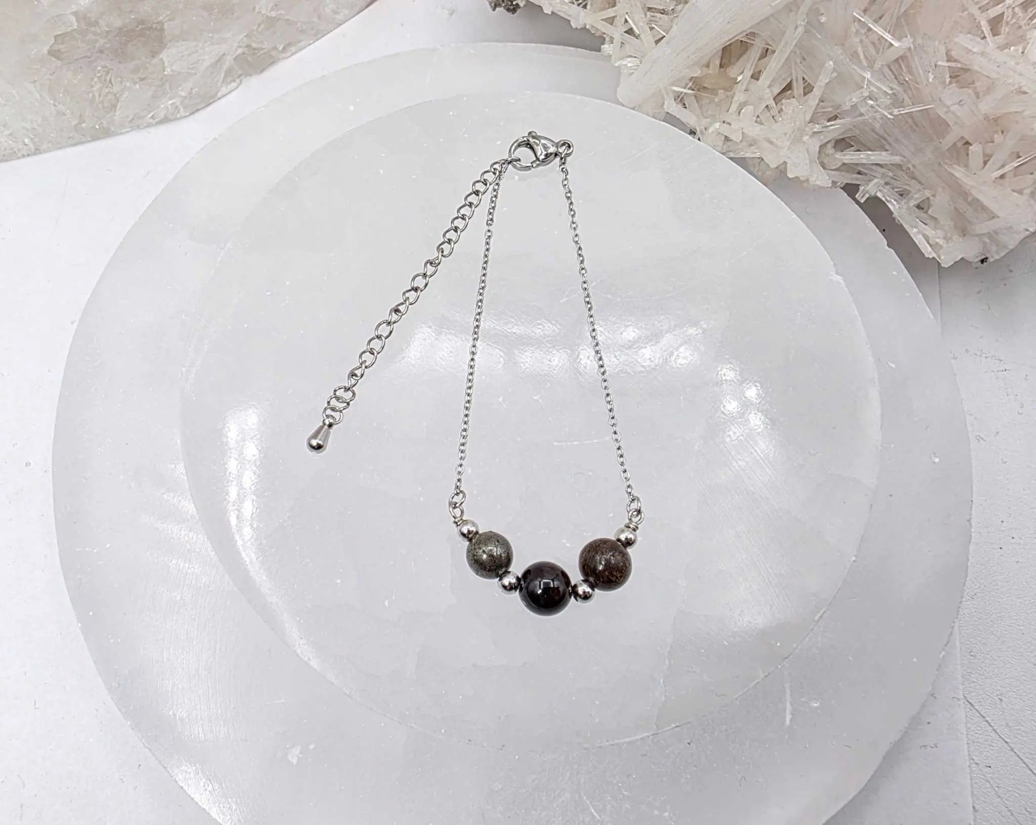 STAY IN MY POWER - Pyrite, Bronzite, Garnet Jewelry Set | Jewelry Set | Wiccan Center