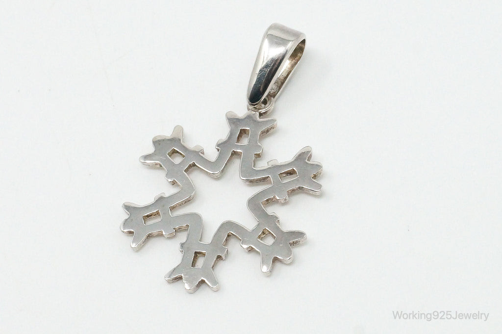 Large Vintage Mexico Snowflake Sterling Silver Pendant | Jewelry > Necklaces > Pendants | Wiccan Center