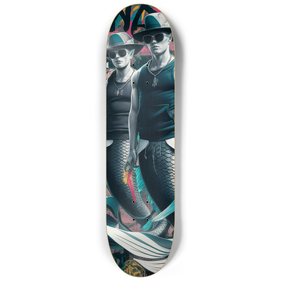3 Skateboard Series Art - Macho Mermen | Skateboard | Wiccan Center