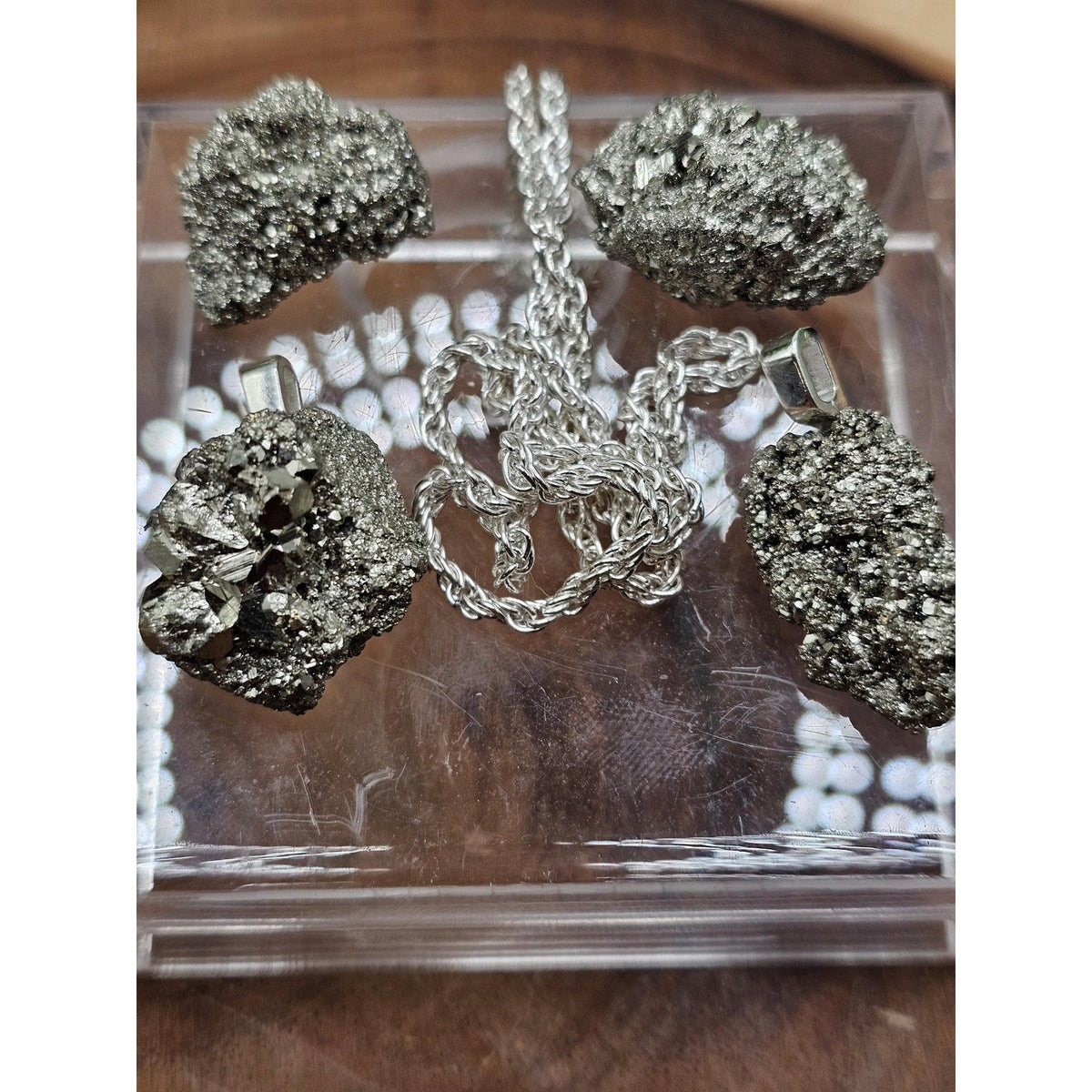 Golden Pyrite Pendant w/silver Chain