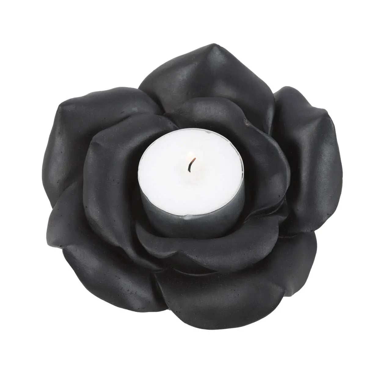 Black Rose Resin Tealight Candle Holder | | Wiccan Center