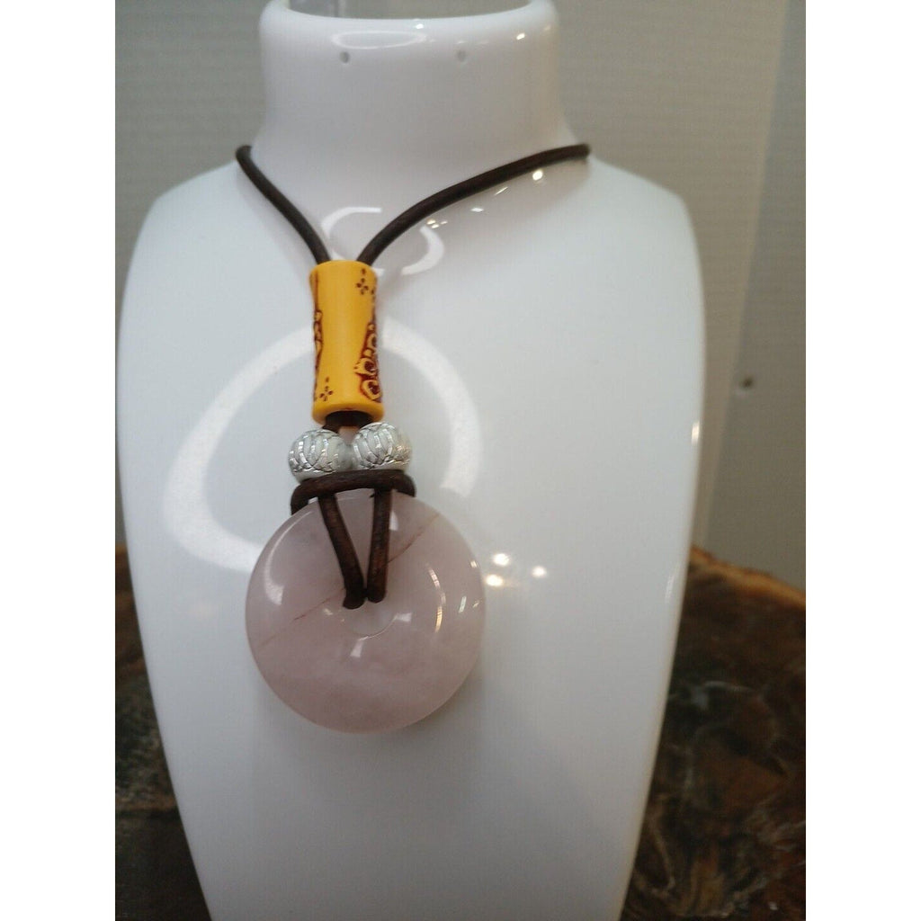 Rose Quartz Pendant Necklace — Handcrafted Natural Stone | CrystalCloud Company