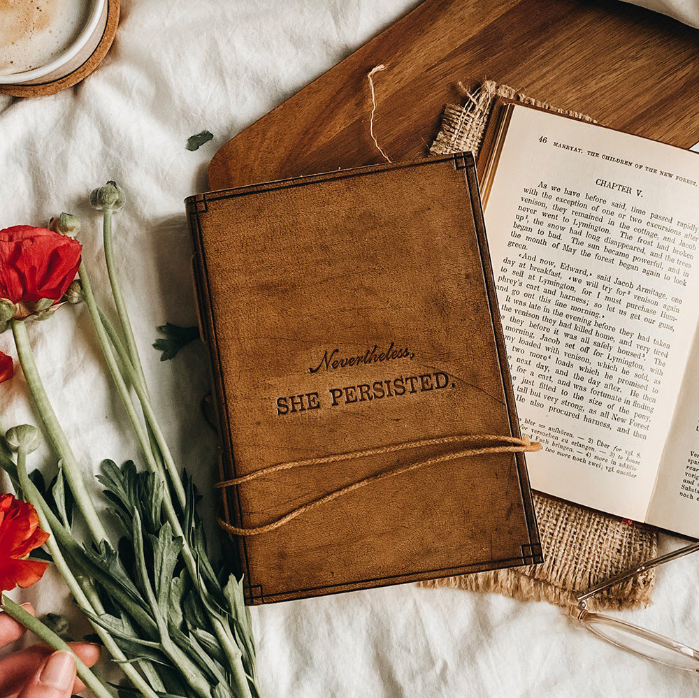 "Nevertheless, She Persisted" Leather Journal | Journal | Wiccan Center