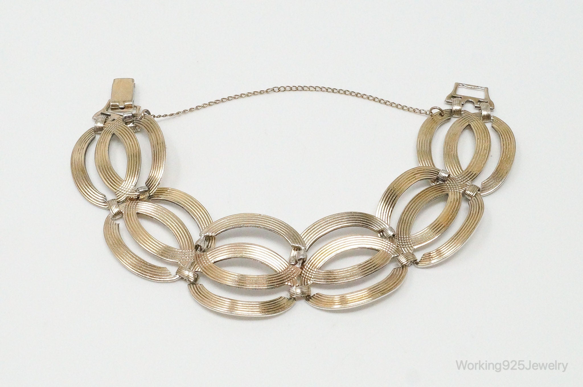 Vintage Designer Symmetalic 14K Gold Art Deco Sterling Silver Bracelet | Jewelry > Bracelets | Wiccan Center