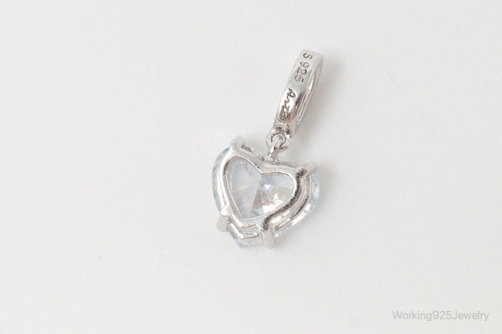 Vintage Heart Cubic Zirconia Sterling Silver Necklace Pendant | Jewelry > Necklaces > Pendants | Wiccan Center