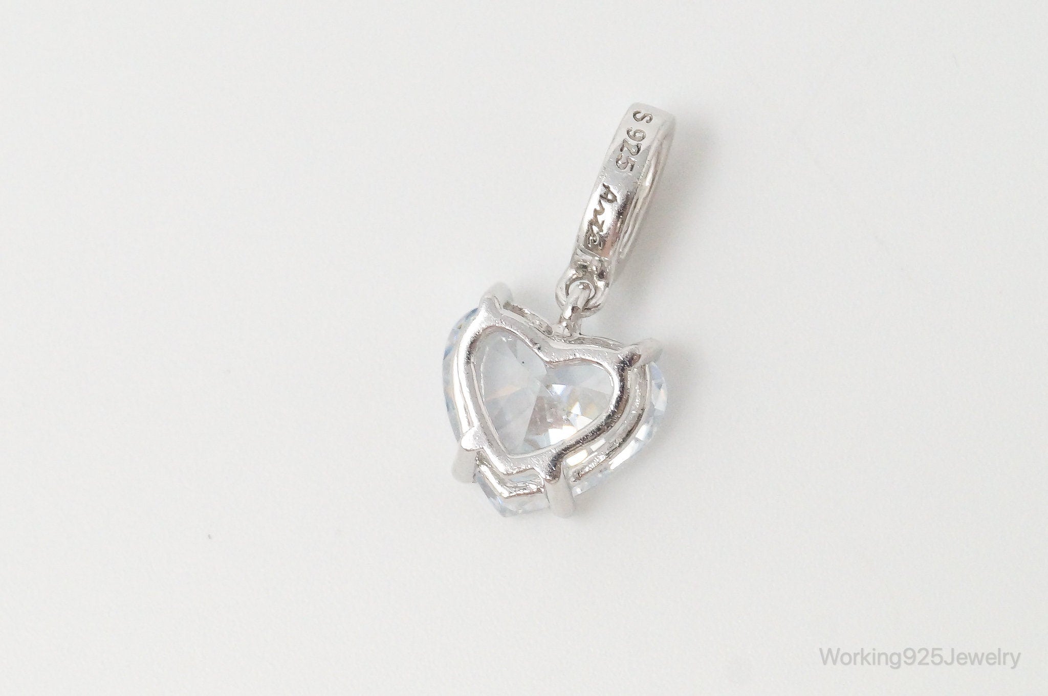 Vintage Heart Cubic Zirconia Sterling Silver Necklace Pendant | Jewelry > Necklaces > Pendants | Wiccan Center