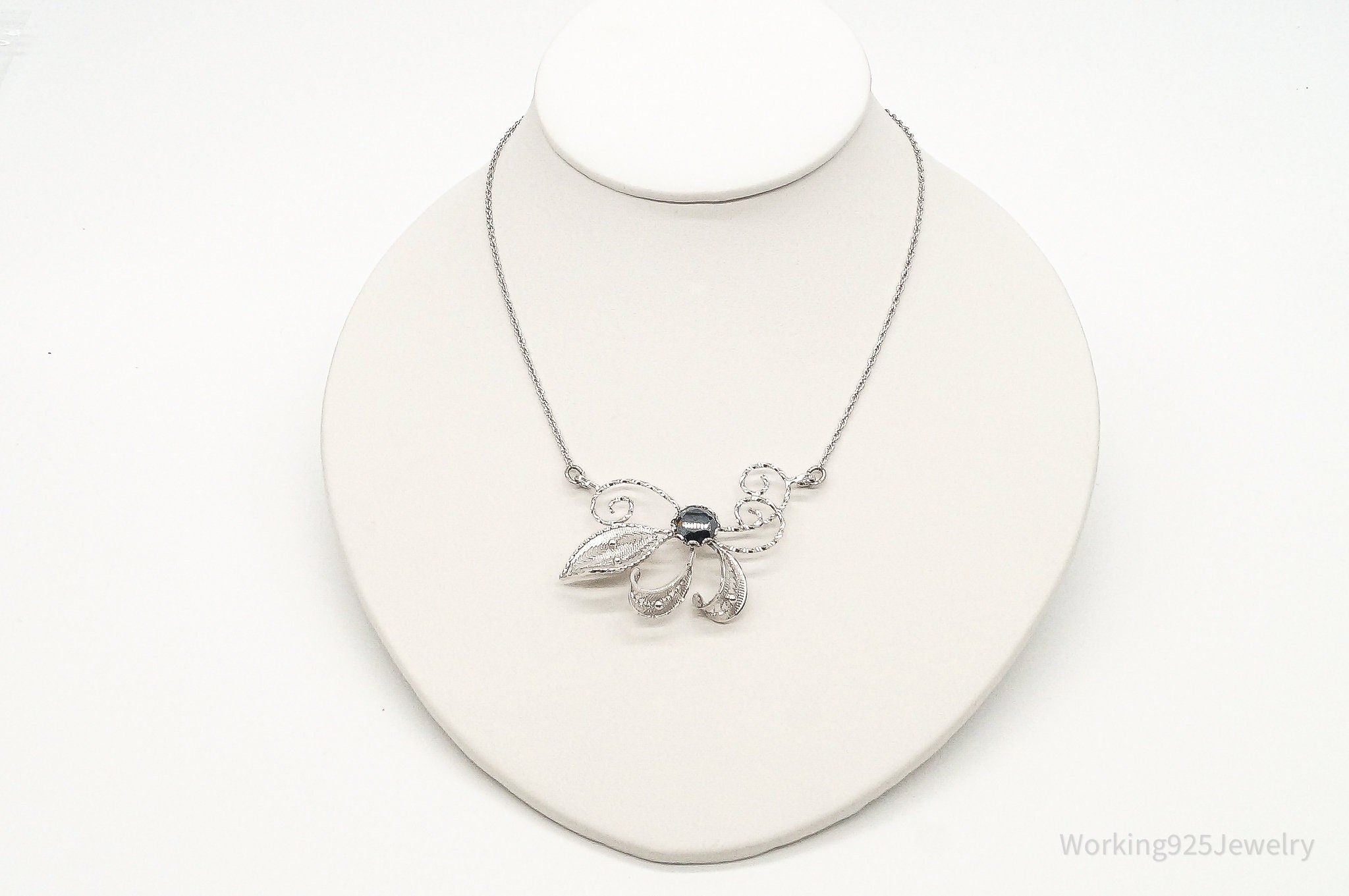 Antique Hematite Sterling Silver Filigree Necklace | Jewelry > Necklaces > Pendants | Wiccan Center