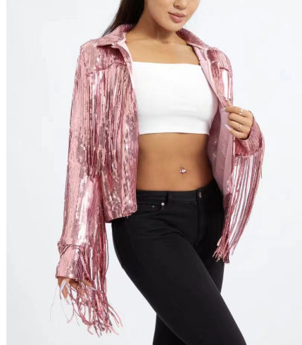 Bar Dance Performance Clothing Fashionable Sequins Coat | null | Wiccan Center